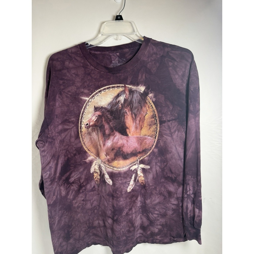 Original The Mountain LS Tshirt USA Cotton The Dye Style Horses Pony Men's XL